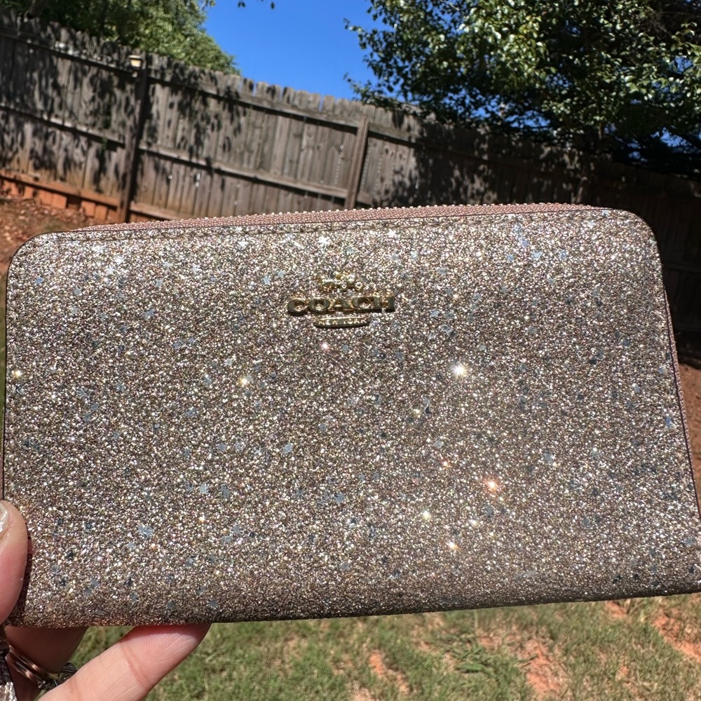 Glitter Coach Wristlet Wallet